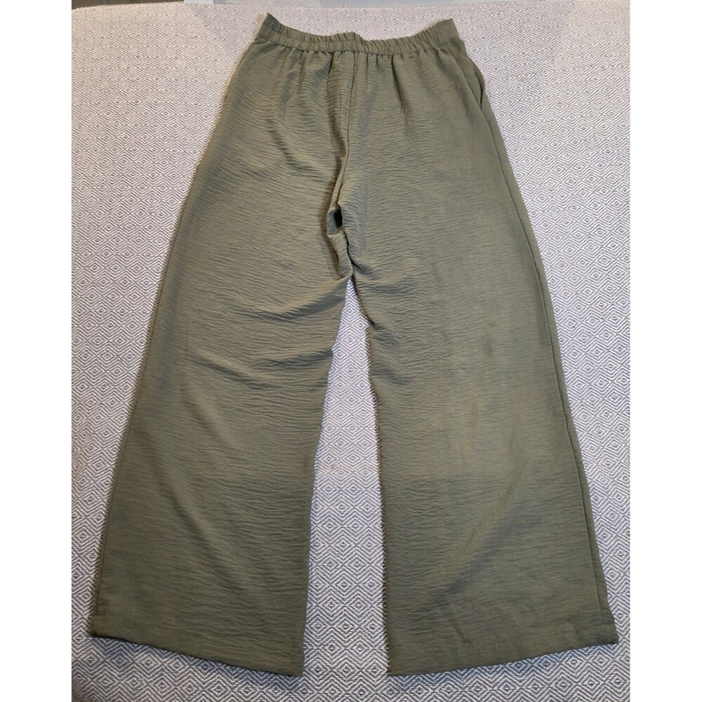 Ambiance Apparel Olive Green Wide Leg Pull On Pants Women’s Small